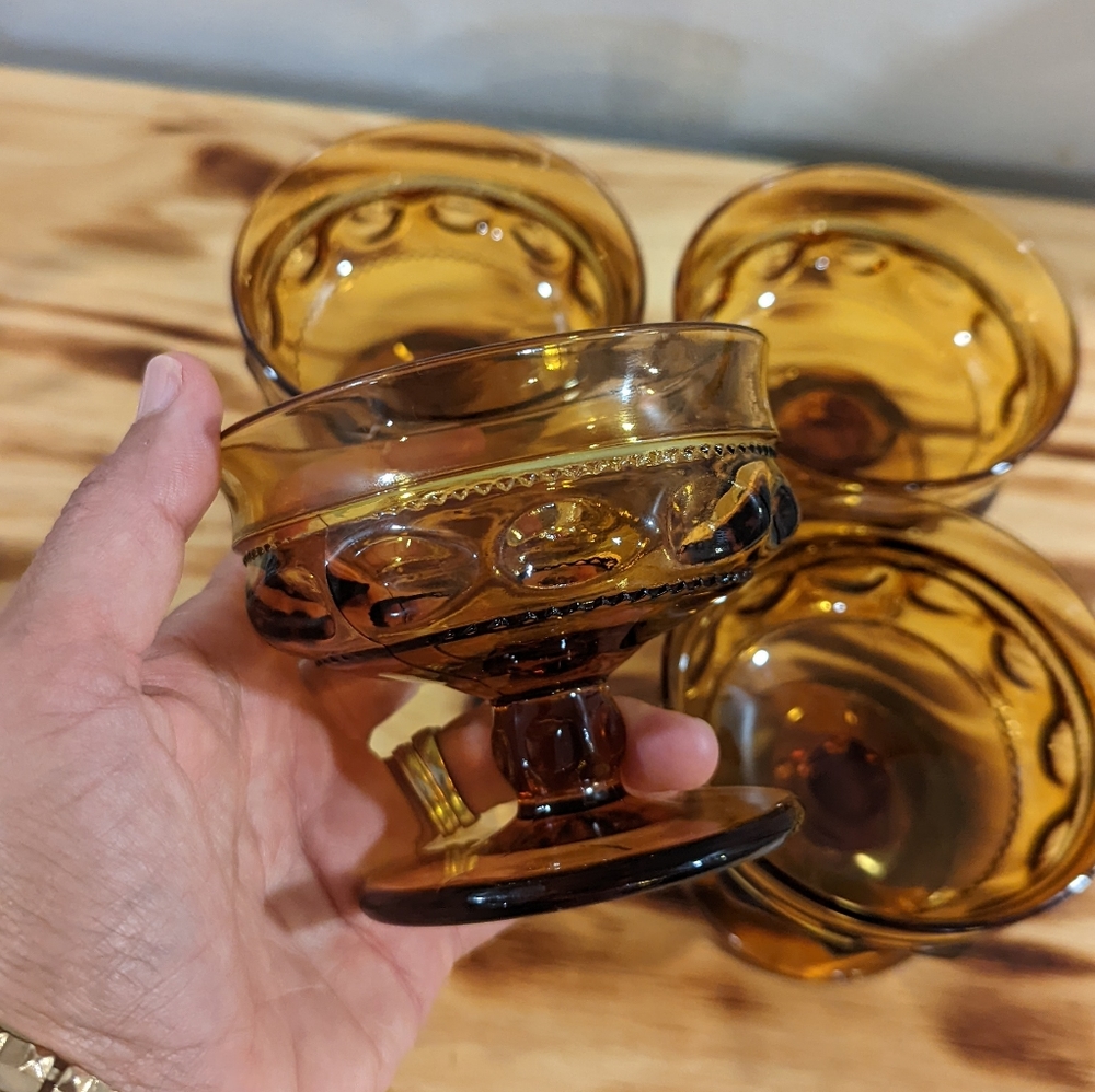 King's Crown Sherbet Cups, depression era glass